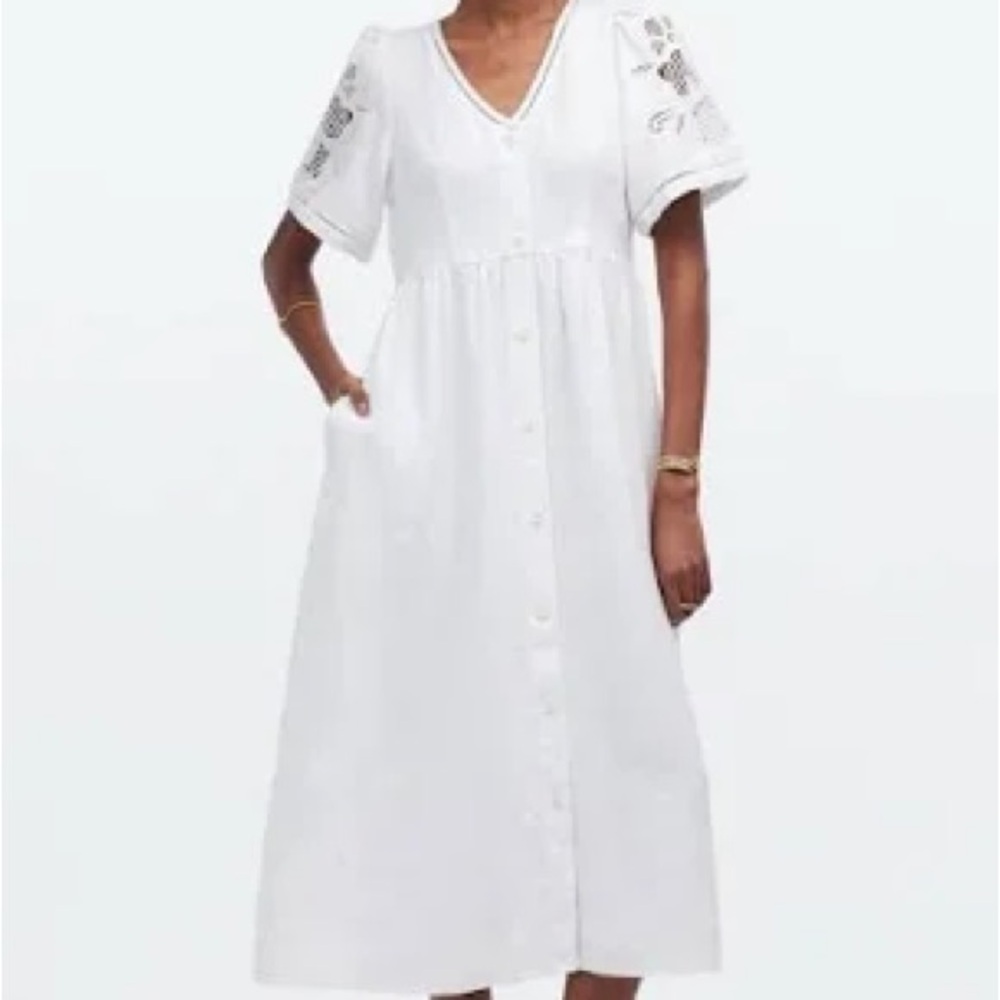 Madewell White Linen Cassie Dress NWT XS